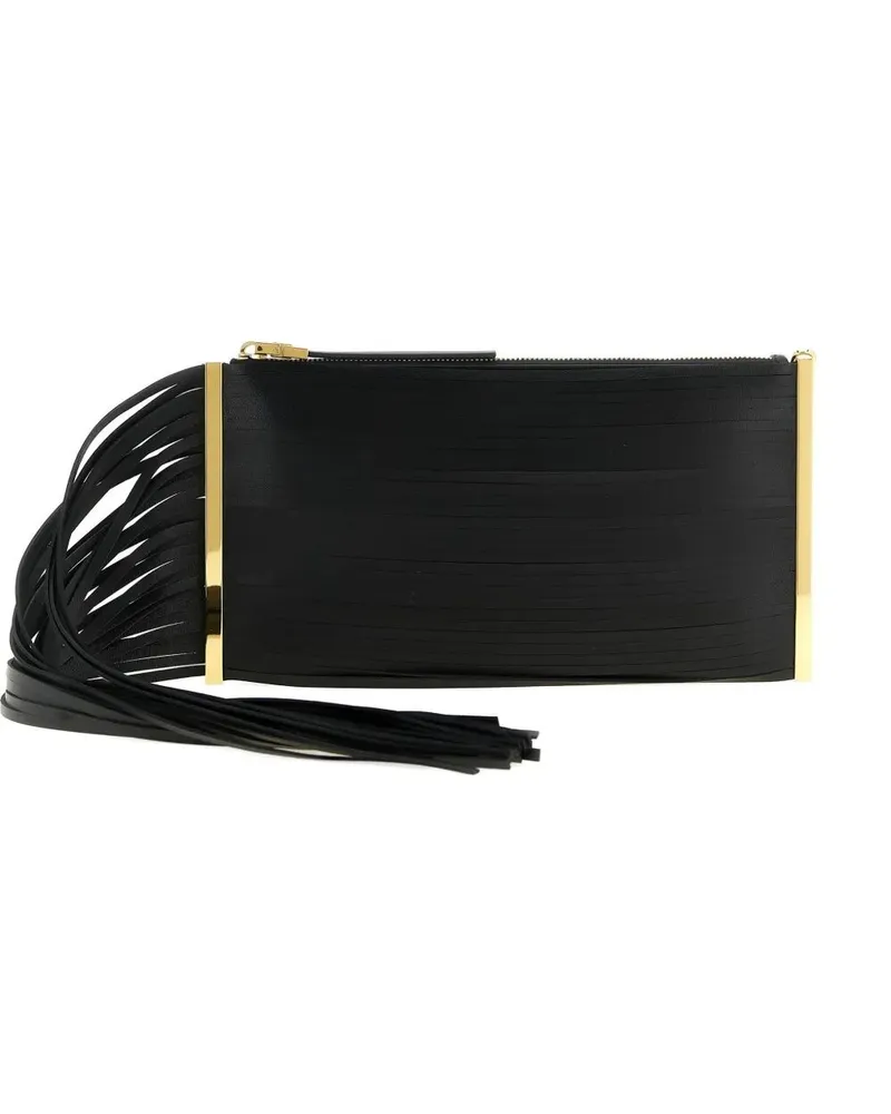 Elisabetta Franchi Fringes Clutch Bag Black