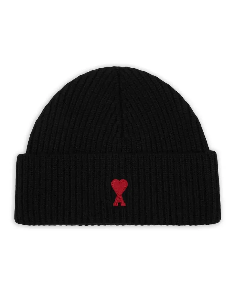 AMI Paris Beanie Red Heart "Quota Ami De Coeur Black