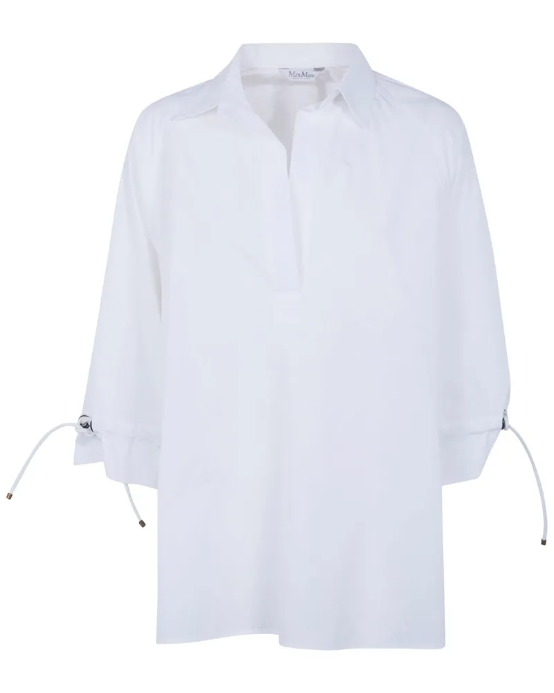 Max Mara Adorini" Cotton Popeline Oversized Shirt White
