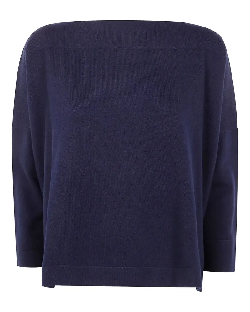 Daniela Gregis Boat Neck Sweater With Profiles Black