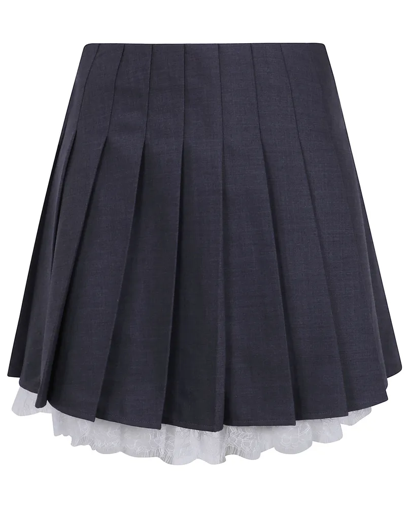 Self-Portrait Skirt Pleated Mini Gray
