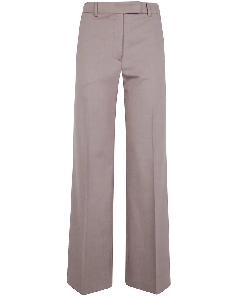Seventy Pants Wool Wide Leg Trousers Brown