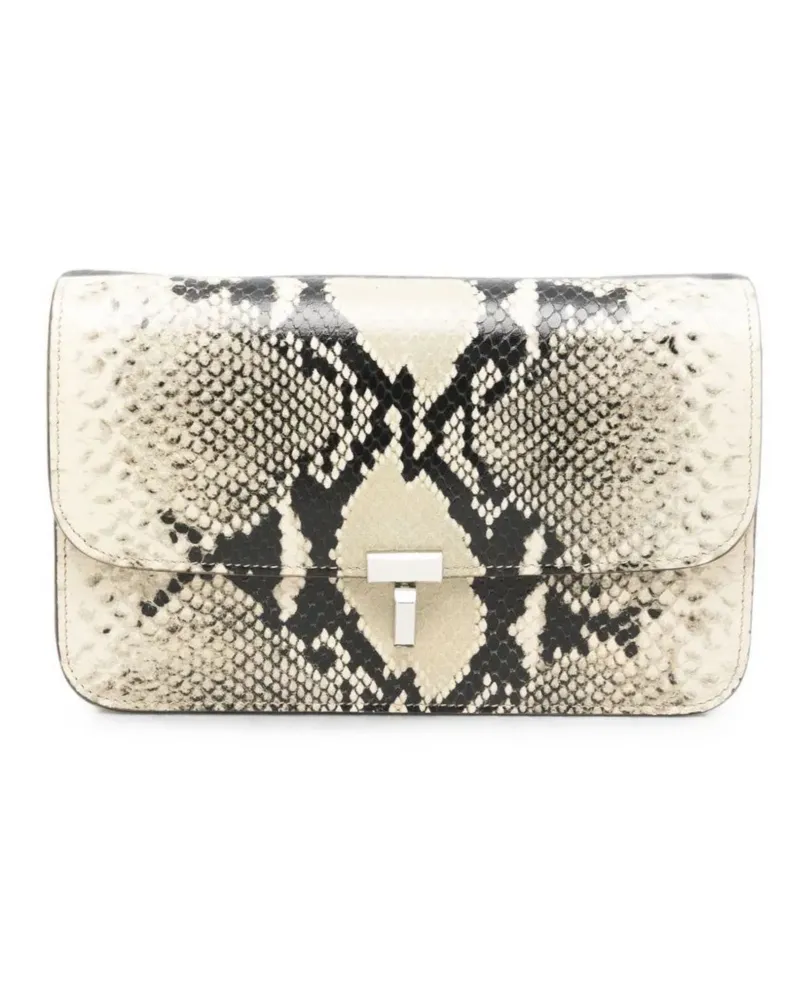 Totême Crossbody Bag Python Embossed "T-Lock Black