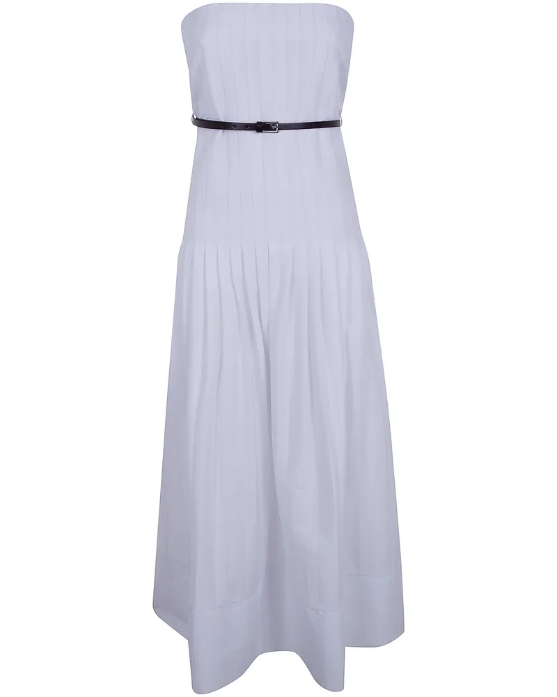 Semicouture Brassiere Popeline Cotton Dress White