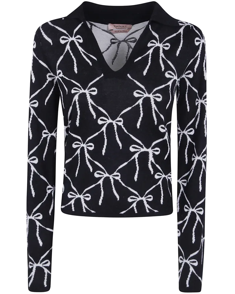 Twin-Set Polo Neck Sweater White