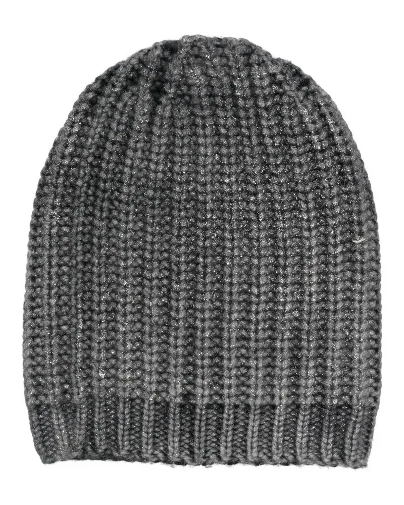 Avant Toi Hand Painted" Corn Cob Stitch Hat With Lamination Gray