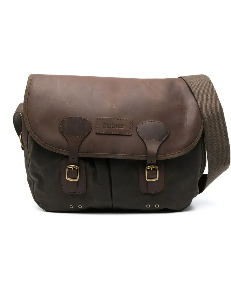 Barbour Wax Leather Tarras" Bag Green