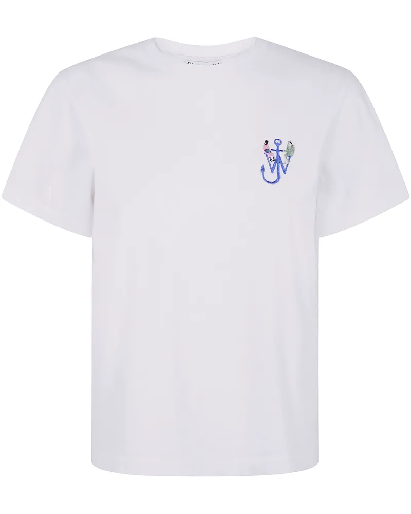 J.W.Anderson J. W.ANDERSON Anchor Embroidery Back Print T-Shirt By J. W.Anderson White