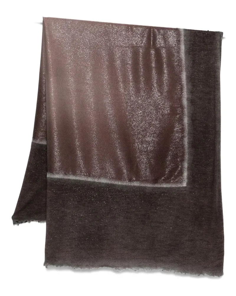 Avant Toi Star Dust" Effect Foulard Scarf Destroyed 120X110 Brown