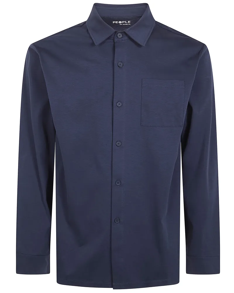 People of Shibuya Yogo" Man Shirt Blue