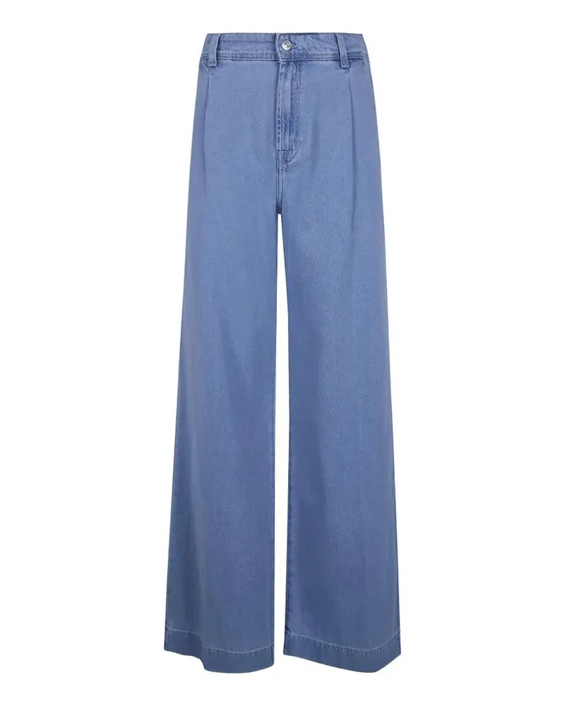 7 for all mankind Seaplated Pinces Wide Leg Jeans Blue