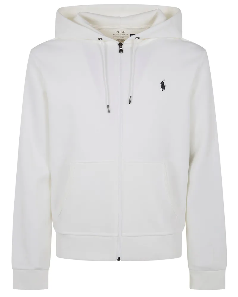 Ralph Lauren Hooded Full Zip Long Sleeves Sweatshirt White
