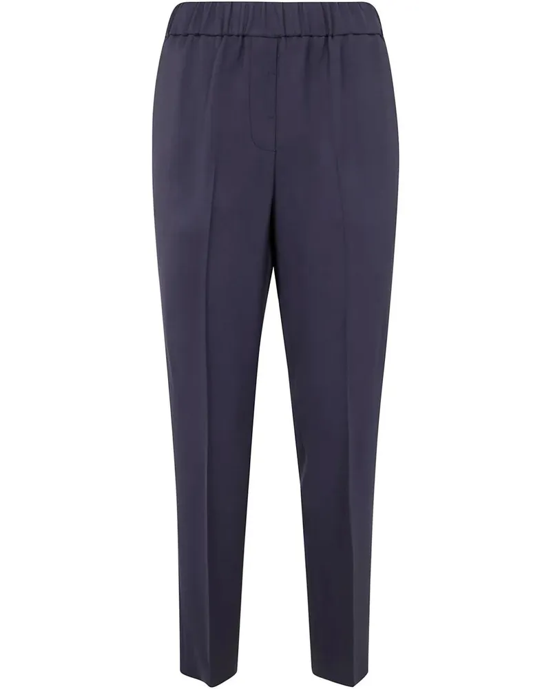 Peserico Viscose Cady Stretch Trousers Blue