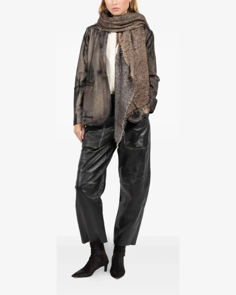 Avant Toi Star Dust" Cashmere Scarf 185X90cm Brown