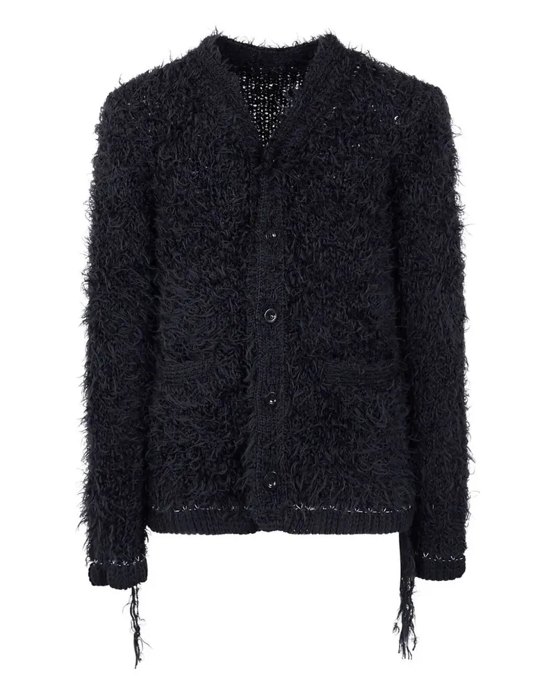 Sacai Furry Knit Cardigan Black