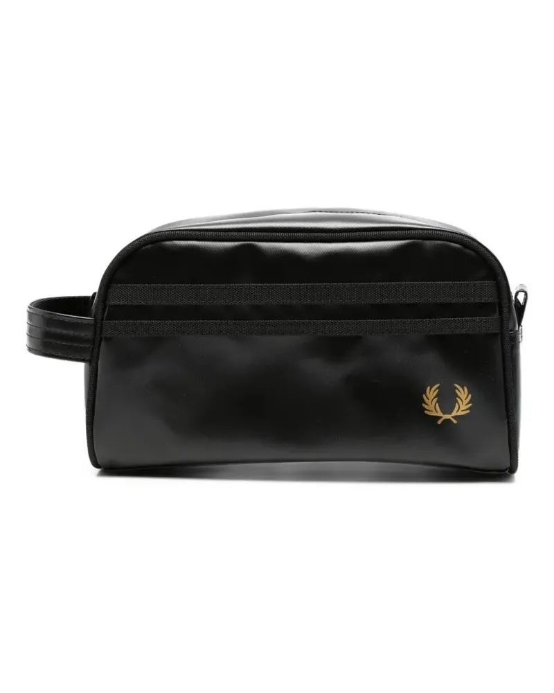 Fred Perry Fred Perry' Tonal Coated Poly Wash Bag Black