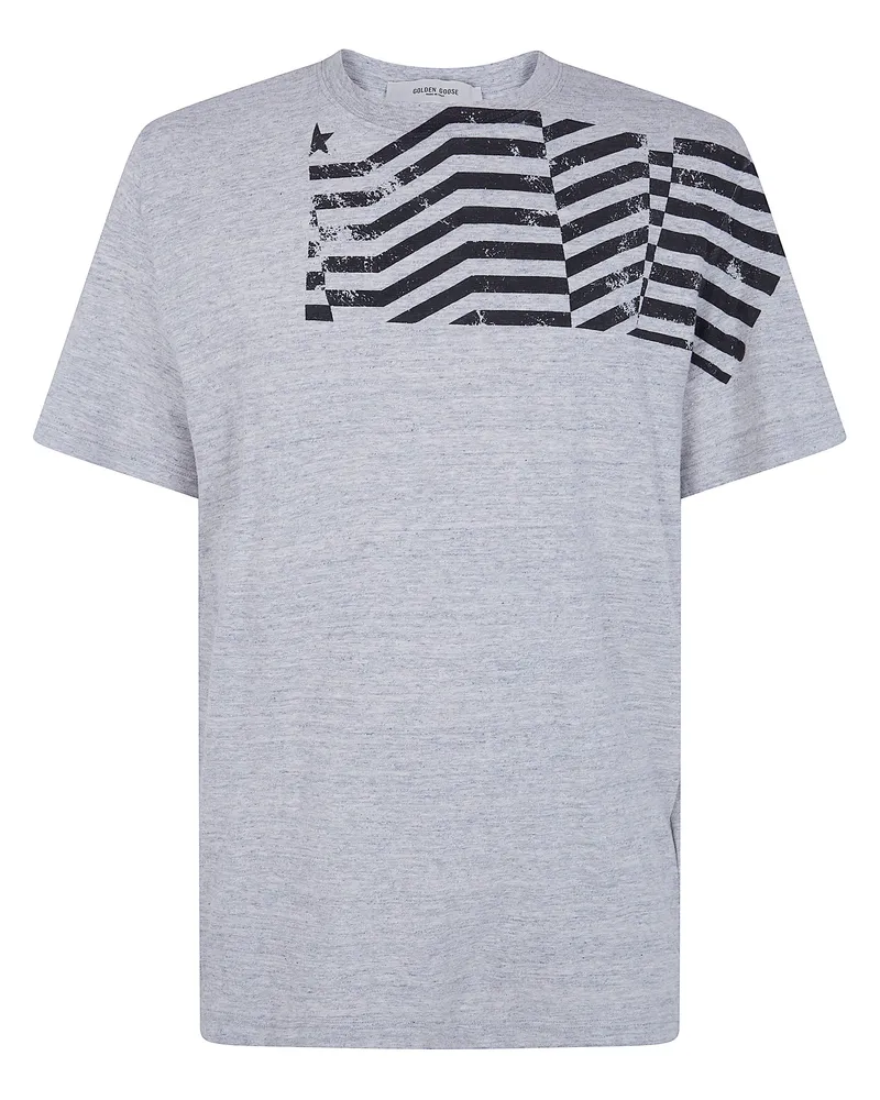Golden Goose Journey" Unisex Regular T-Shirt Cotton Slub Jersey Flag Gray