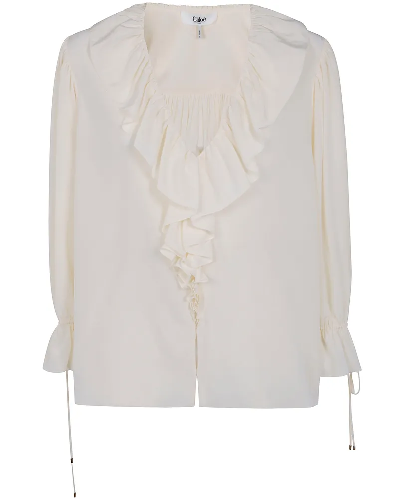 Chloé Shirt V Neck Classic White