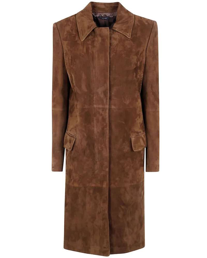 Tom Ford Coat Full Grain Lamb Suede "Mackintosh Brown