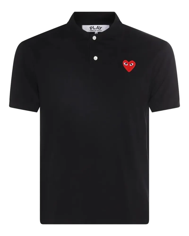 Comme des Garçons T-Shirt Red Emblem Red Heart Black