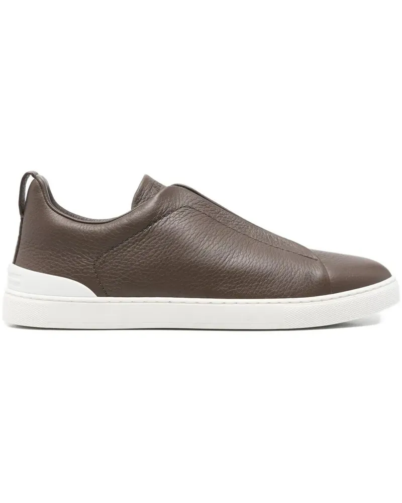 Ermenegildo Zegna Triple Stitch Low Top" Sneakers Brown
