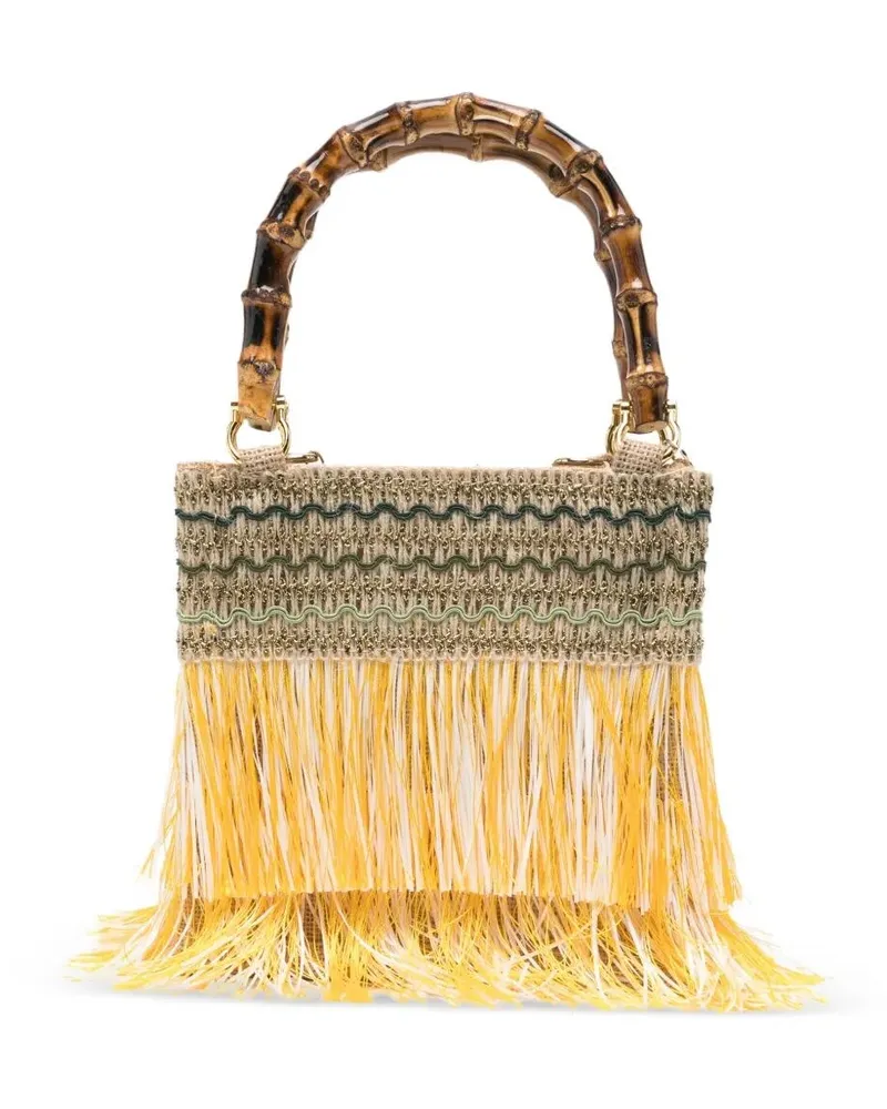 La Milanesa Orchidea" Fringe Small Bag Yellow