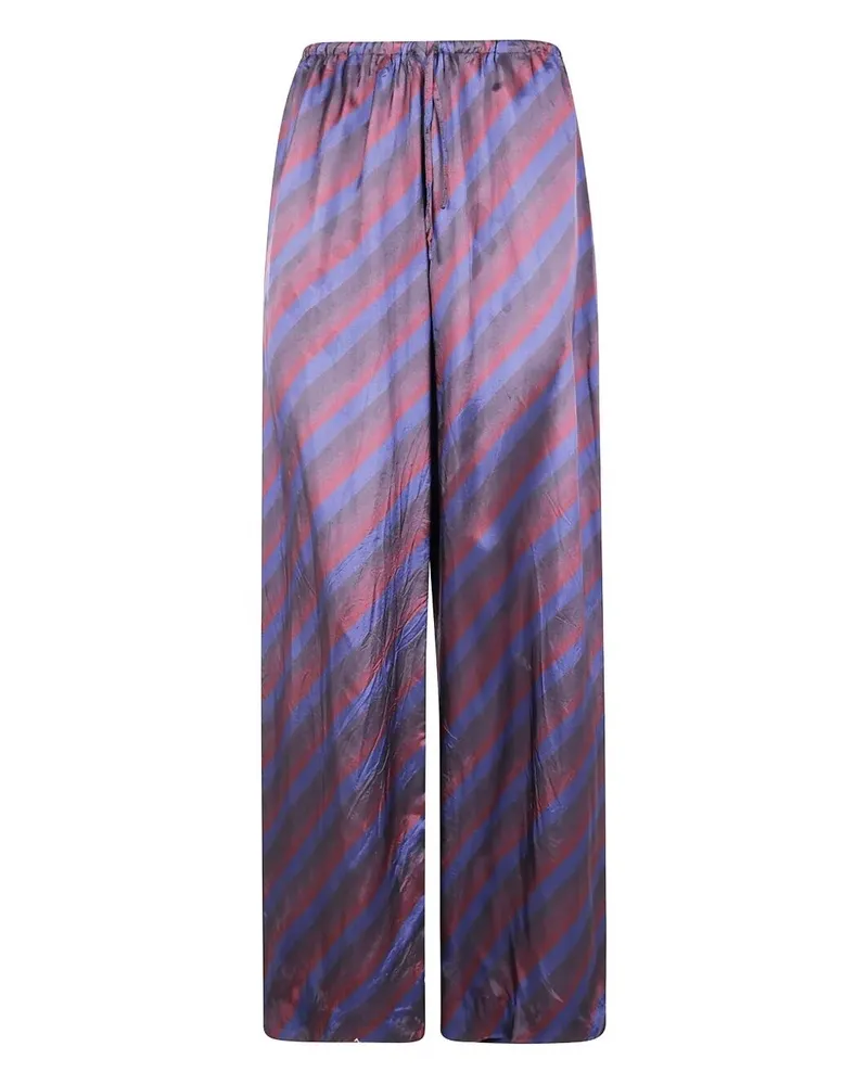 Dries van Noten Puvis Bis Long 2256" Stripe Printed Trousers Blue