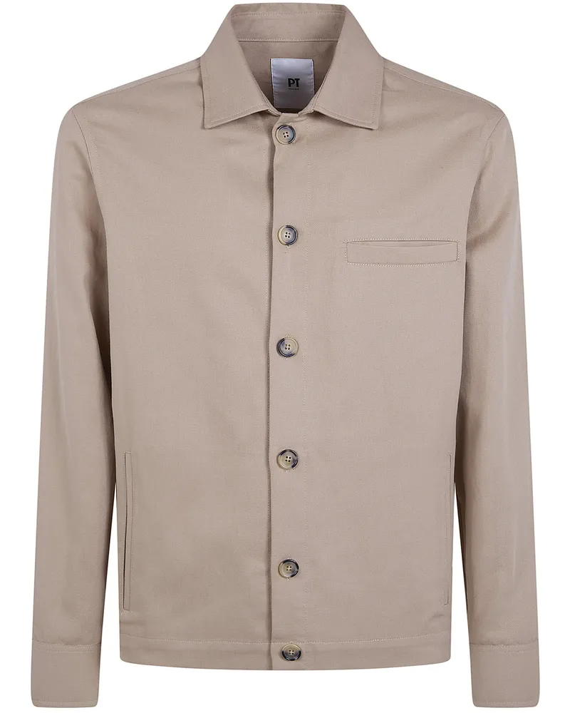 Pantaloni Torino Undercostructed Shirt Jacket Brown