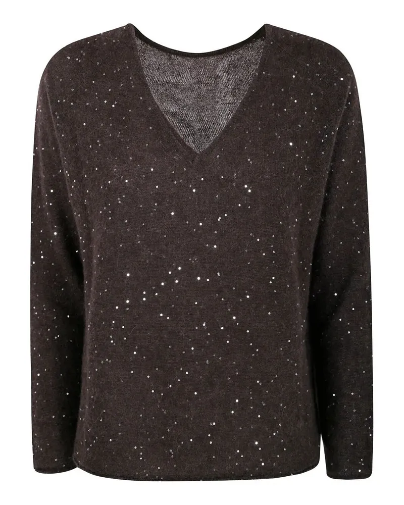Gentryportofino Round Neck Knit Sweater Gray