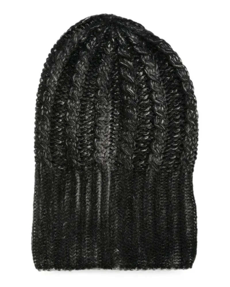 Avant Toi Hat Cashmere "Hand Painted Braided Hat Black