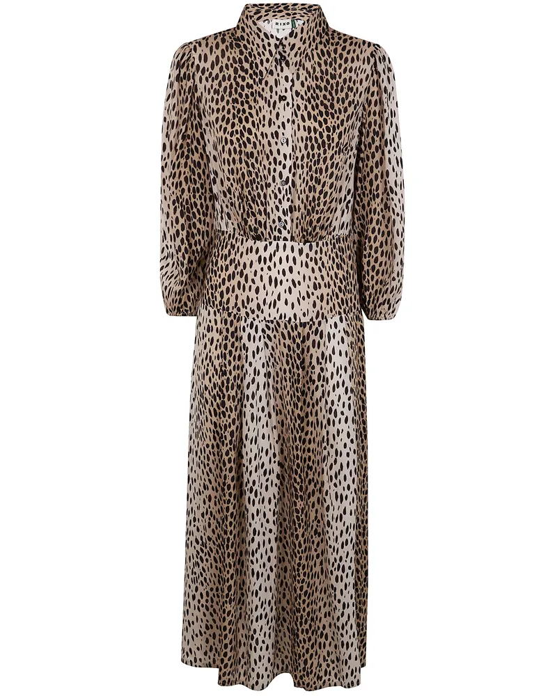 RIXO Izzy" Dress Antelope Spot Black Multi