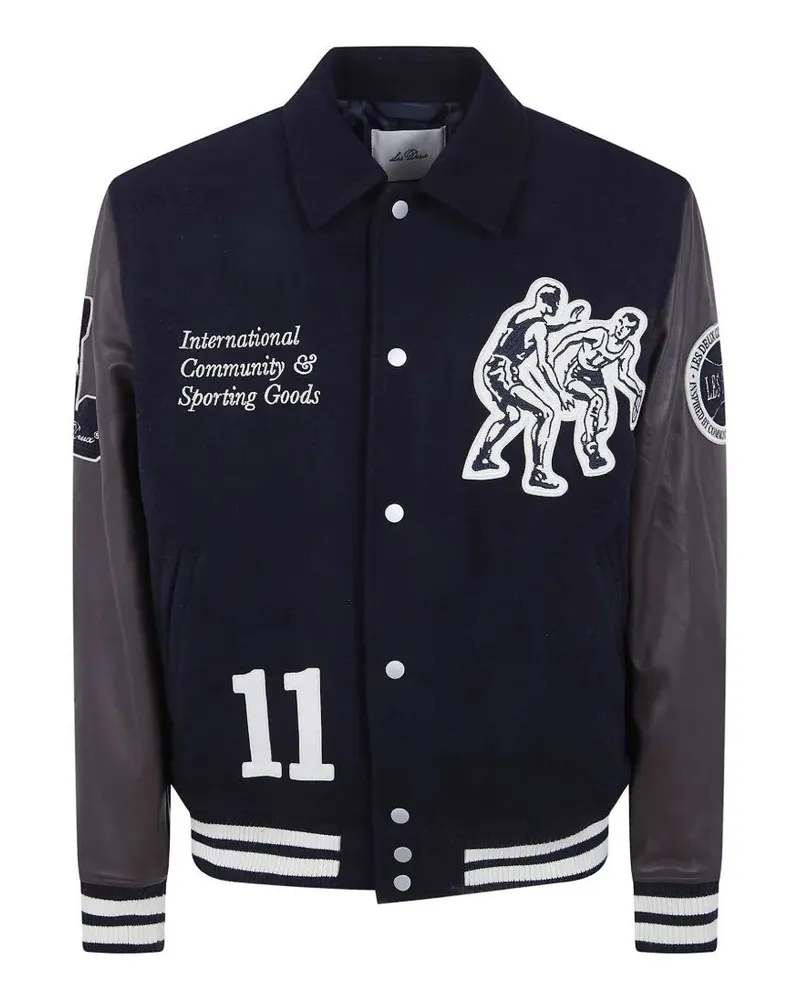LES DEUX Basket Varsity" Wool Jacket Blue