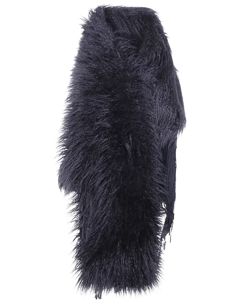 Yohji Yamamoto Coat "Fur Stole Coat Black