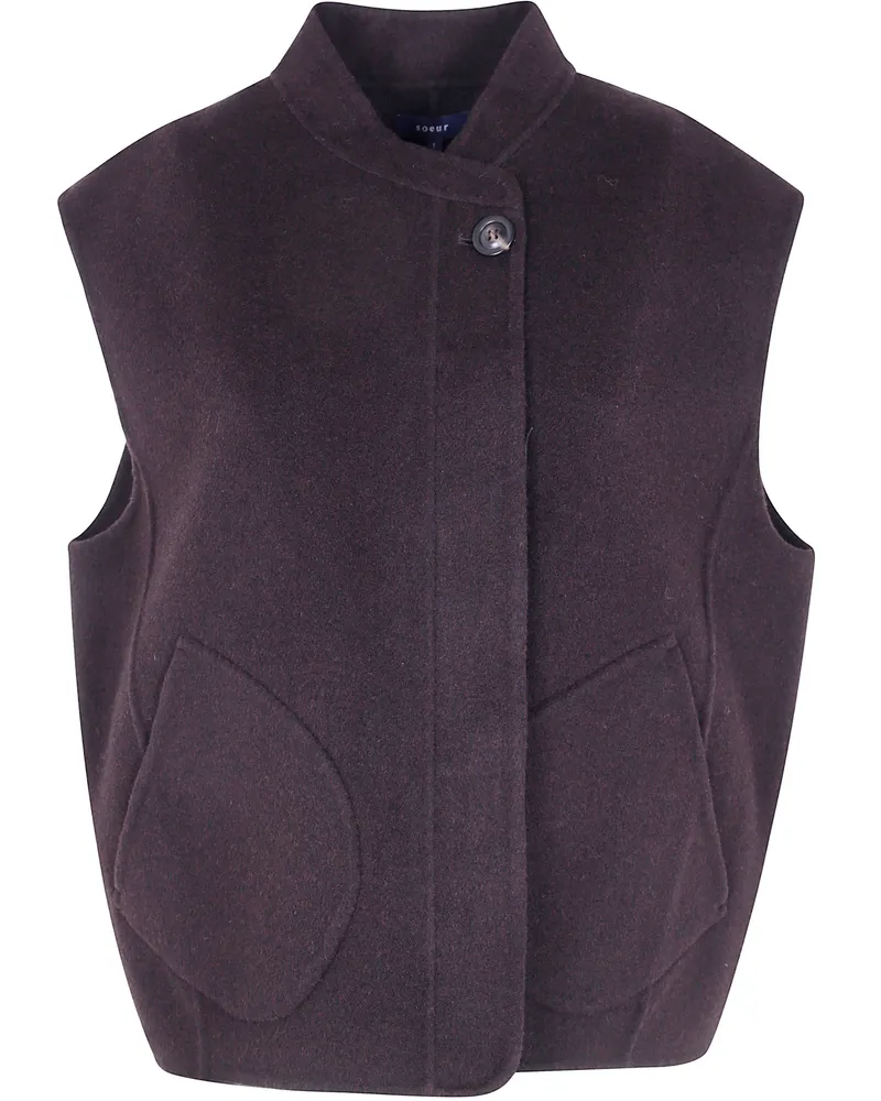 Soeur Gilet Double Faced Wool "Adeline Brown