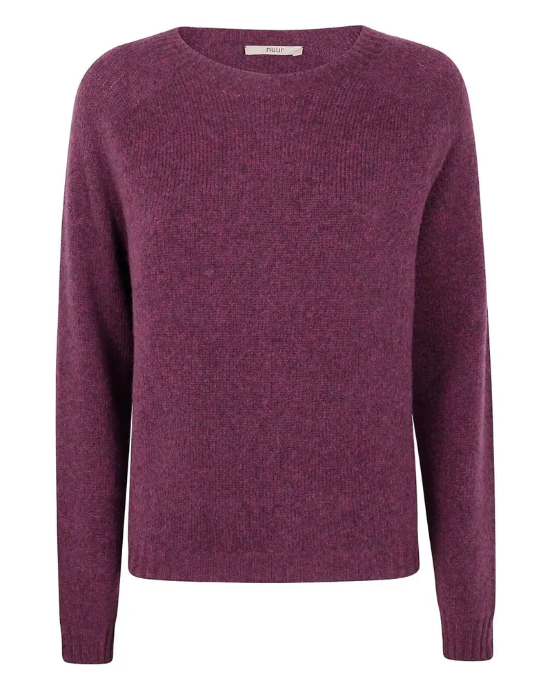Nuur Comfy Long Sleeves Round Neck Sweater Red