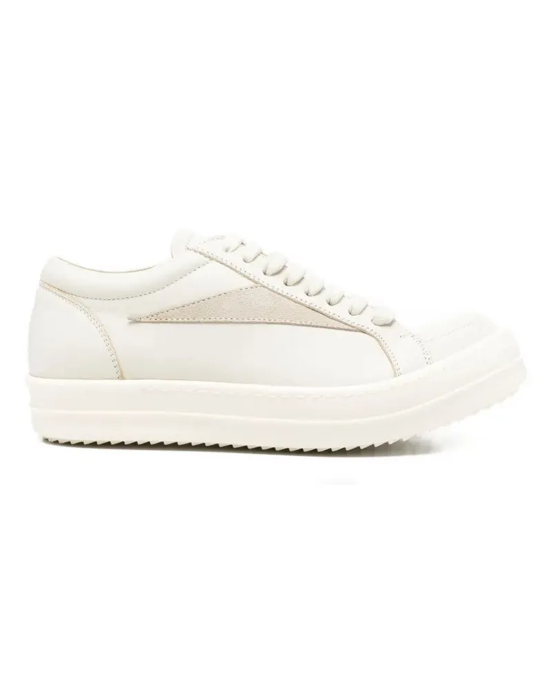 Rick Owens Vintage Dirty" Leather Sneakers White