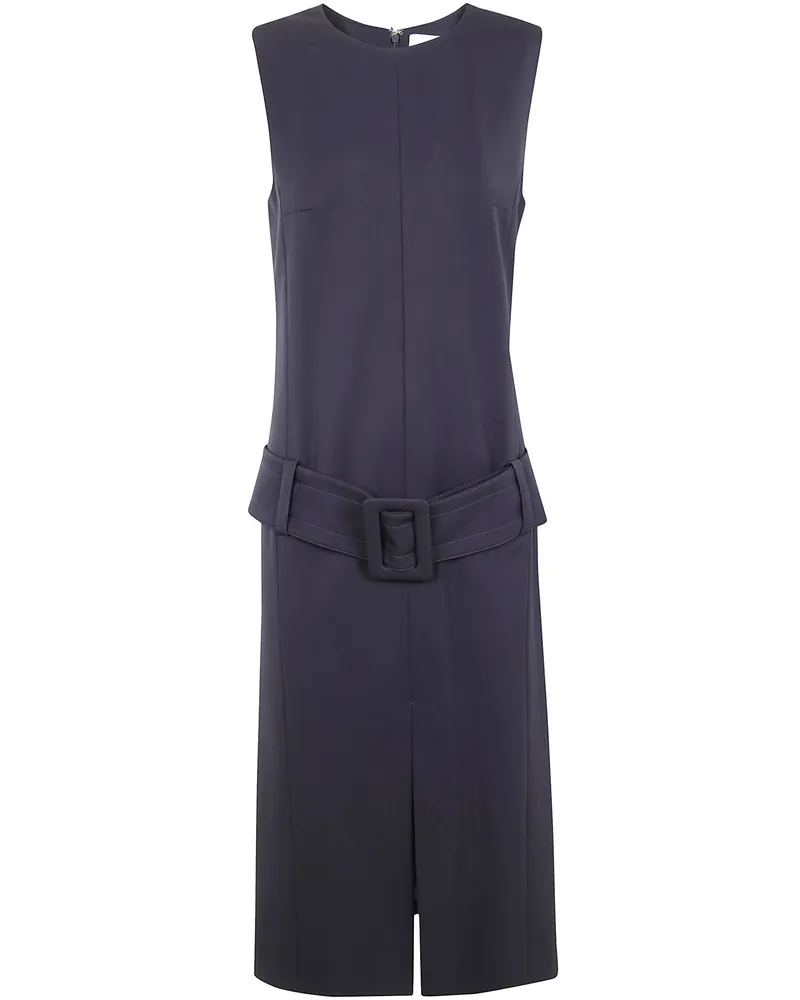 Patou Belted Midi Dress Blue