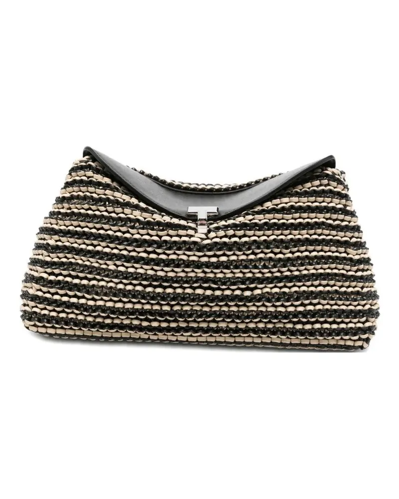 Totême Clutch Bag Leather "T-Lock Black