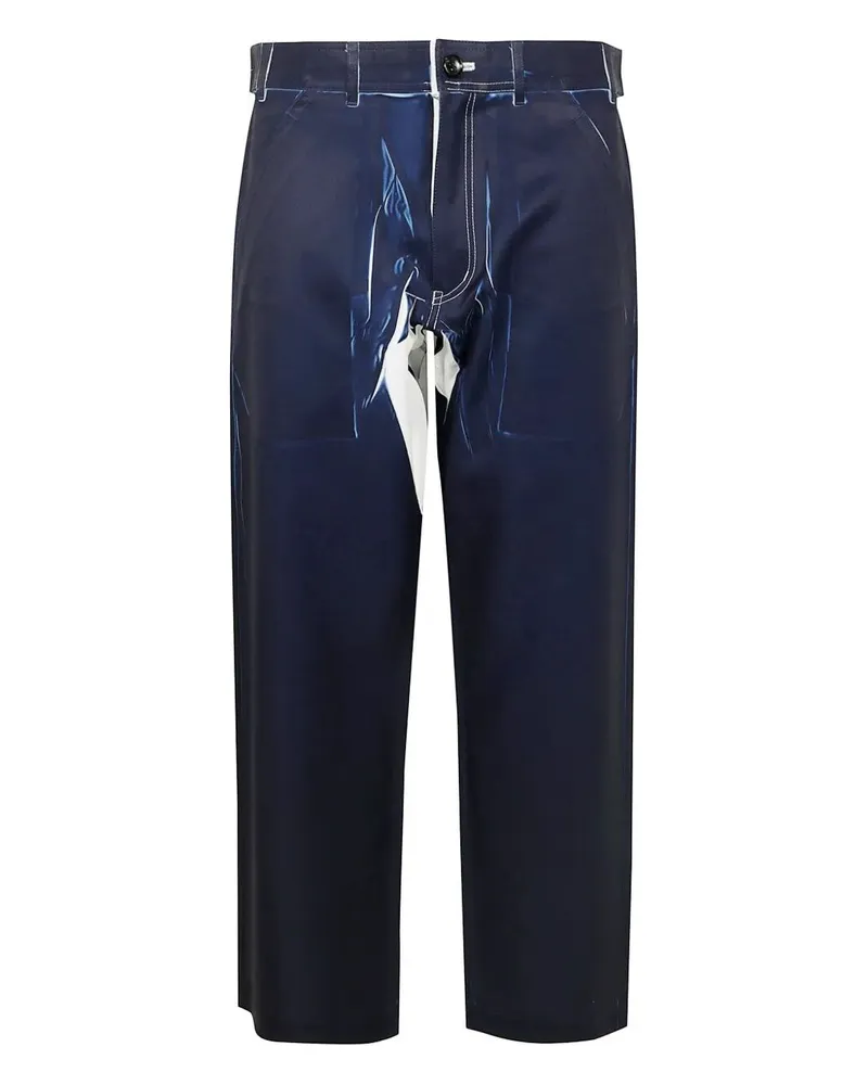 Comme des Garçons Men Woven Trousers Blue