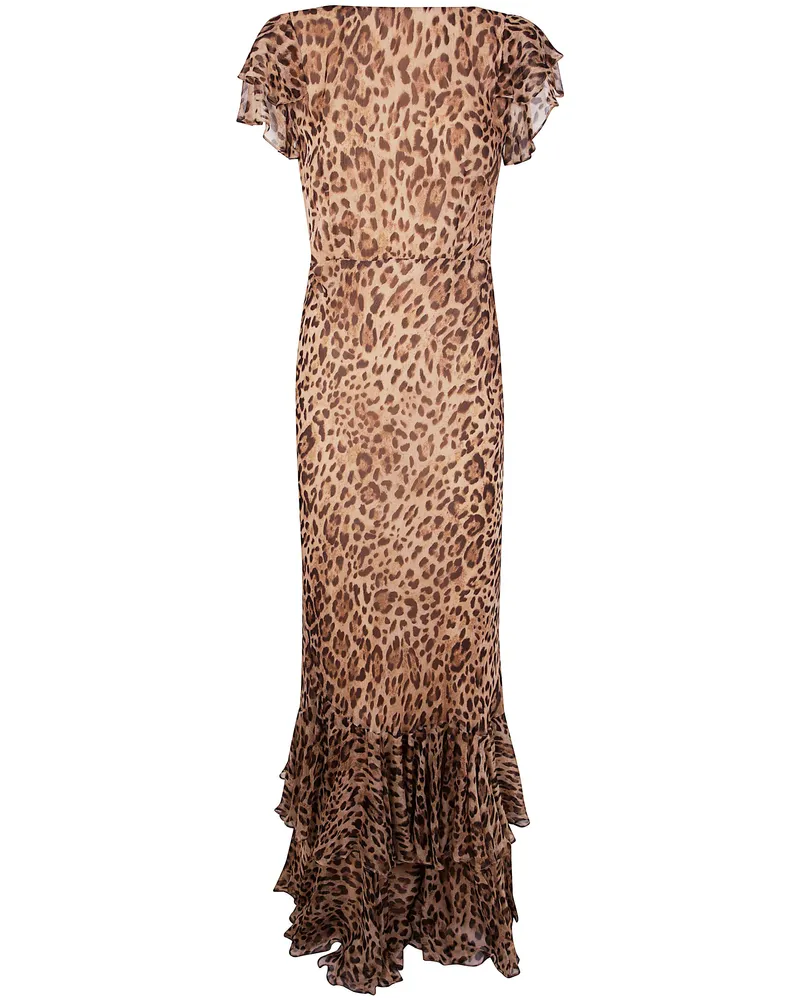 RIXO Ordinia" Dress Mila Leopard Brown Brown