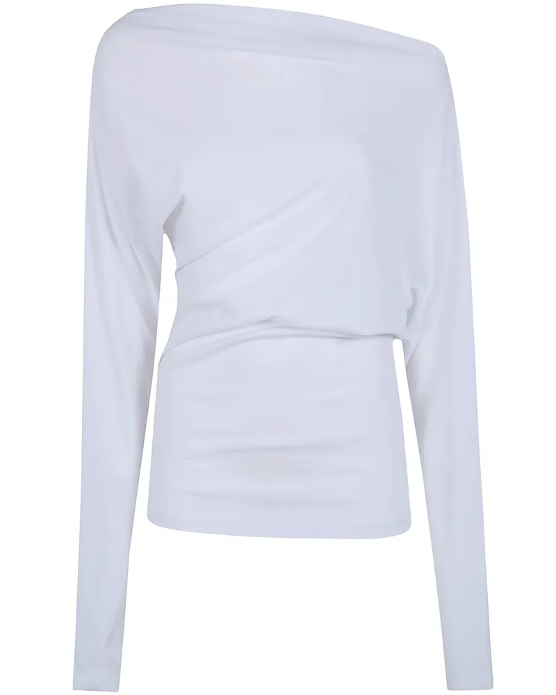 Ann Demeulemeester Roos Bias Cut Drop Shoulder Top White