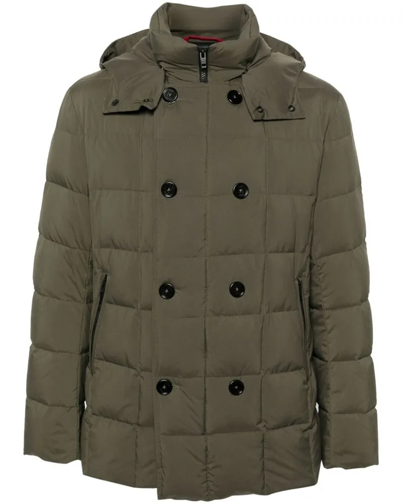 Fay DOUBLE BREAST PADDED BOMBER JACKET Green