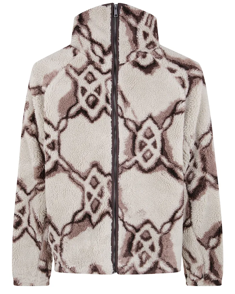 Daily Paper Burned Shield Sherpa" Hoodie White