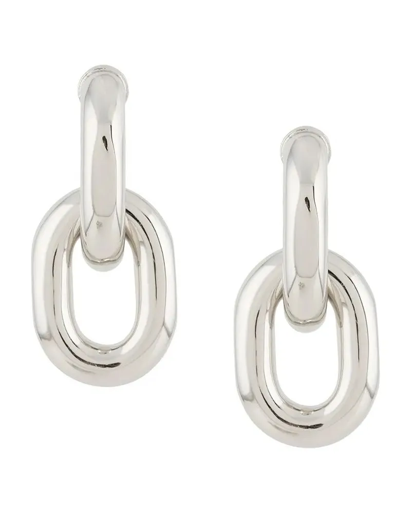 Paco Rabanne Xl Link Double Hoop Earring Metallic