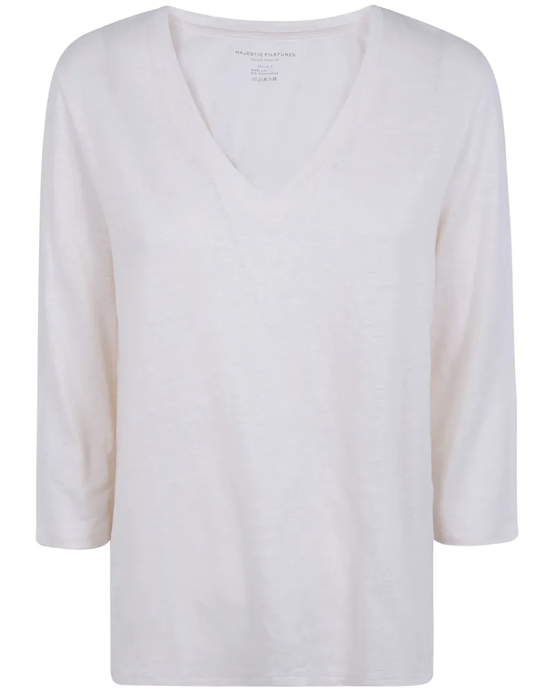 Majestic Three Quarter Sleeve Shirt Beige