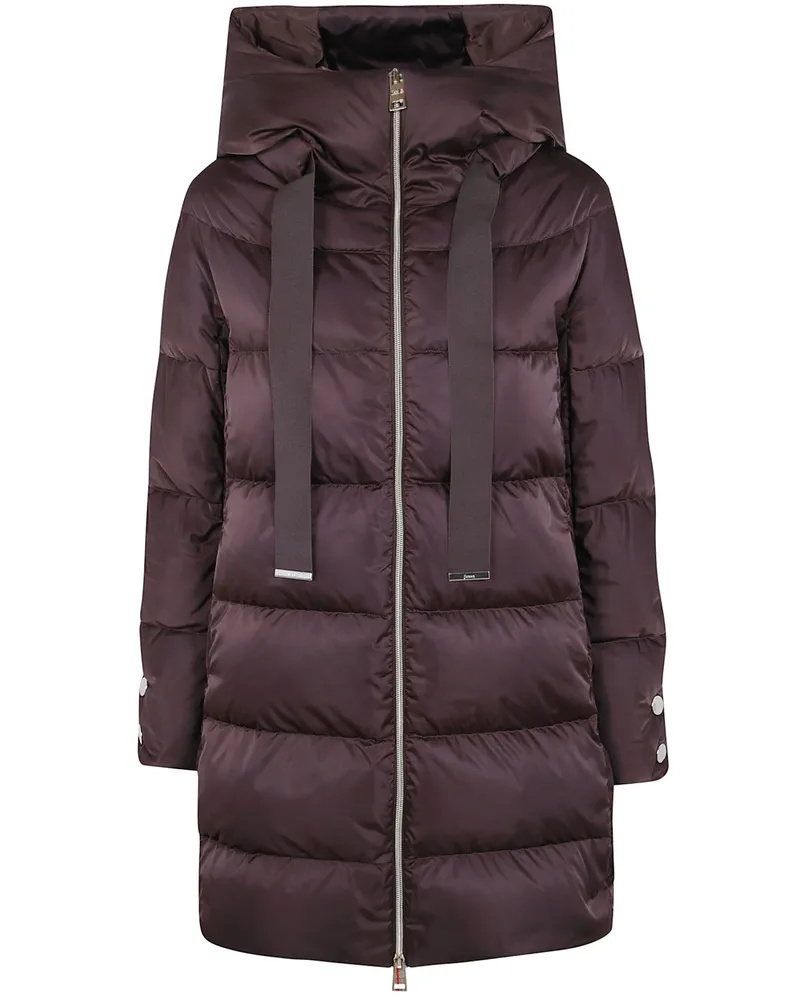 Herno Hooded Jacket A-Shape Brown