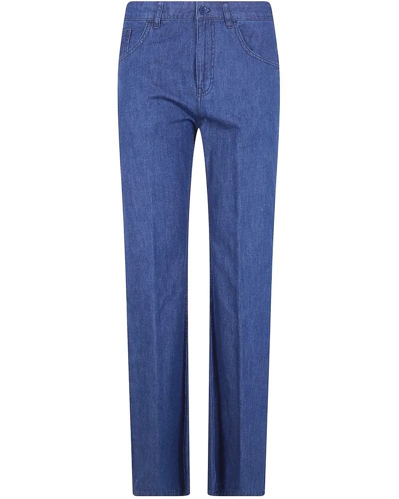 ASPESI Straight Leg Trousers Blue
