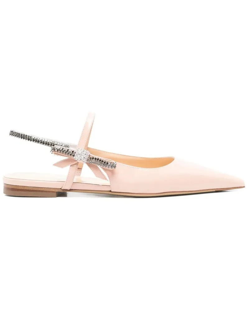 Mach & Mach Crystal Cube Slingback Flats 10Mm Beige