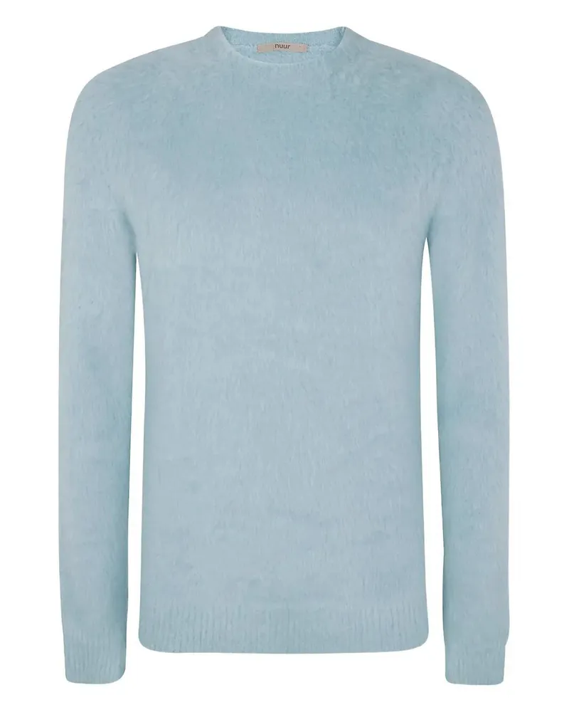 Nuur Long Sleeves Pressed Gauze Round Neck Sweater Blue