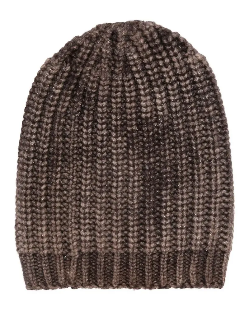 Avant Toi Hand Painted" Corn Cob Stitch Hat With Lamination Brown